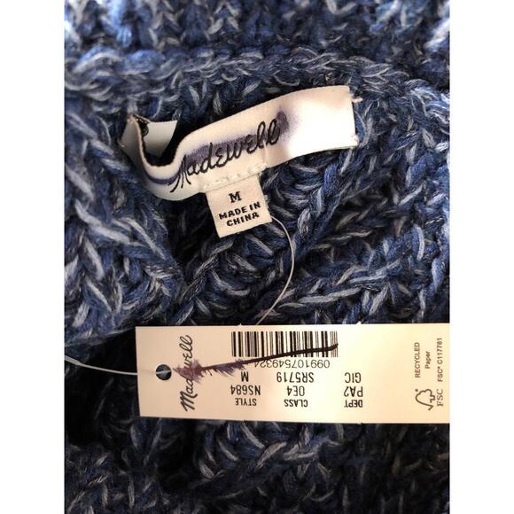 Madewell Mock Neck Sweater Marled Blue Grey NWT M - Picture 6 of 9